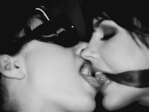 kinky bdsm lesbian kiss gif